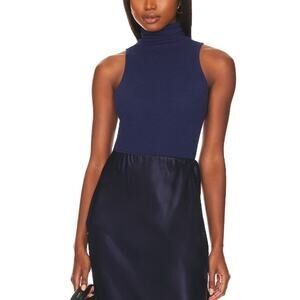 Enza Costa Cashmere Halter Turtleneck Navy Size S